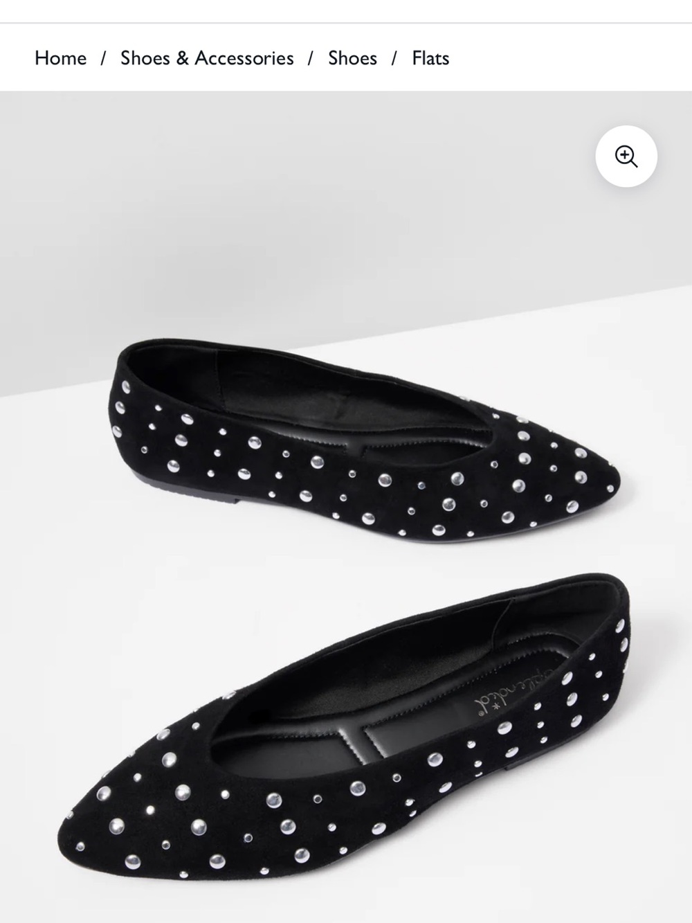 Splendid La Touche Black Studded Pointed-Toe Flats